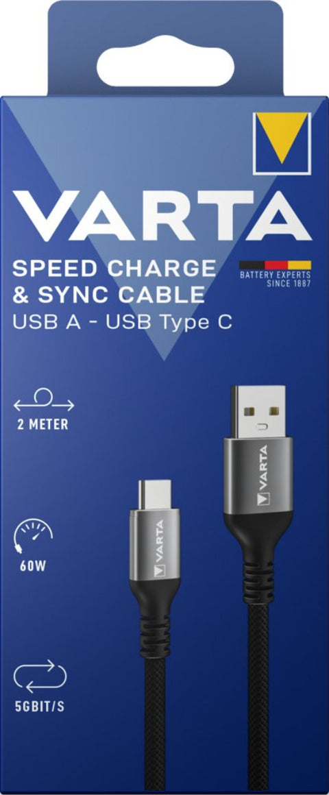 Varta Speed Charge & Sync Cable USB A - USB Type C 57935 laidas