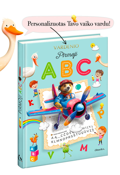 PIRMOJI ABC: rašymo ranka pratybų knyga – puiki dovana būsimajam mokinukui + personalizuota vaiko vardu!