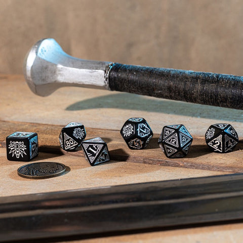 The Witcher Geralt Silver Sword kauliukų rinkinys juodos ir sidabro sp