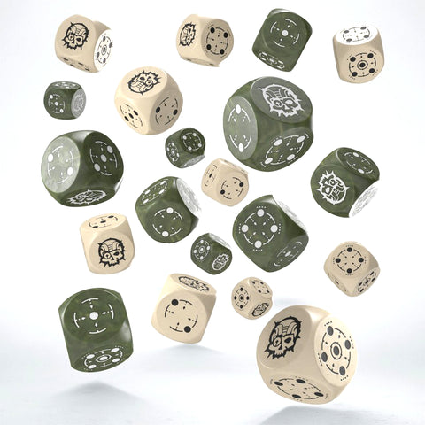 Crosshairs Compact D6 RPG kauliukų rinkinys (smėlio ir alyvuogių sp.)