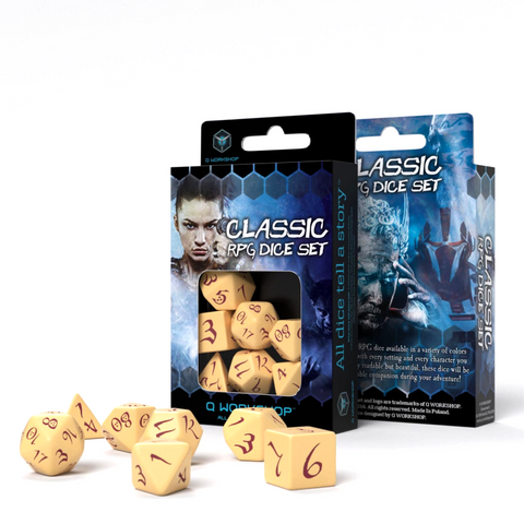 Classic RPG kauliukų rinkinys smėlio ir bordinės sp