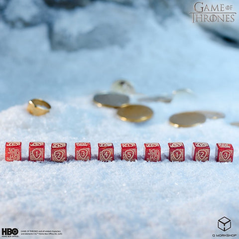 Game of Thrones. Lannister kauliukų rinkinys 10xD6 Q-WORKSHOP
