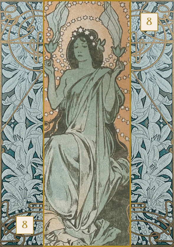 Alfons Maria Mucha Oracle kortos Lo Scarabeo