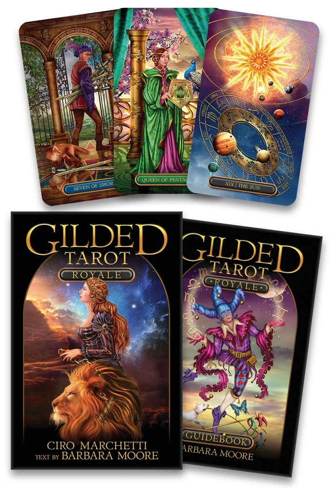 Gilded Tarot Royale kortos ir knyga Llewellyn
