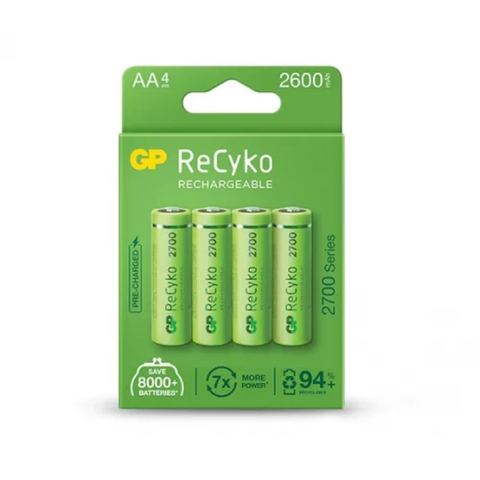 GP R6 AA Recyko 2700 2600mAh įkraunamos baterijos 4 vnt.