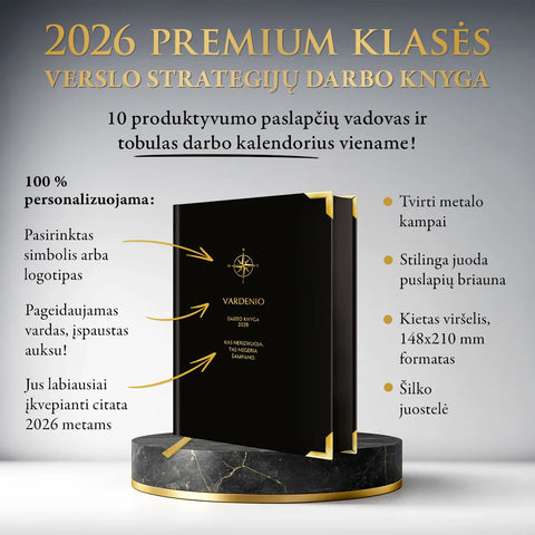 PREMIUM KLASĖS VERSLO STRATEGO DARBO KNYGA 2026 m.