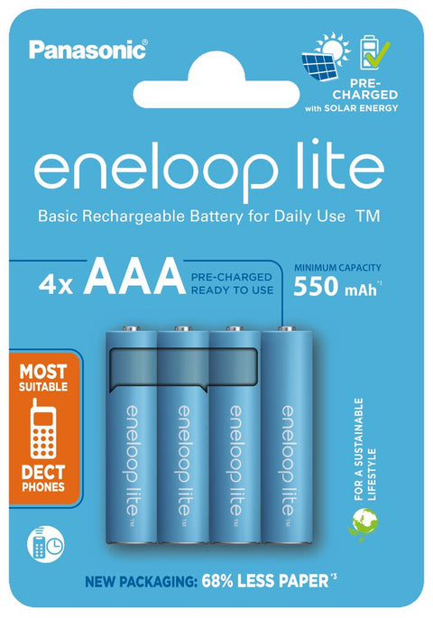 Eneloop Lite AAA 550mAh (BK-4LCCE/4CP) įkraunamos baterijos 4 vnt.
