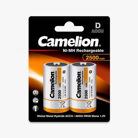 Camelion HR20 D 2500mAh įkraunamos baterijos, 2 vnt.
