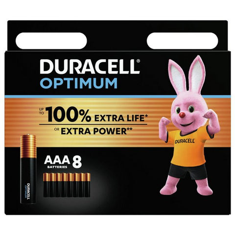 Duracell AAA Optimum 1.5V MX2400 šarminės baterijos 8 vnt.