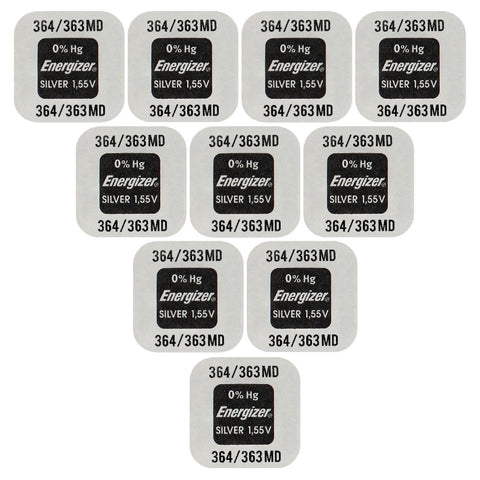 Energizer 364 363 SR621SW sidabro oksido laikrodžių baterijos 10 vnt.