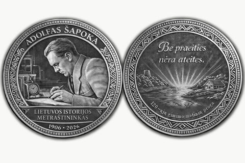 Adolfas Šapoka – 120 metų nuo gimimo – Kolekcinis medalis | Lietuvos Atminties Kolekcija Nr. I - OBUOLYS