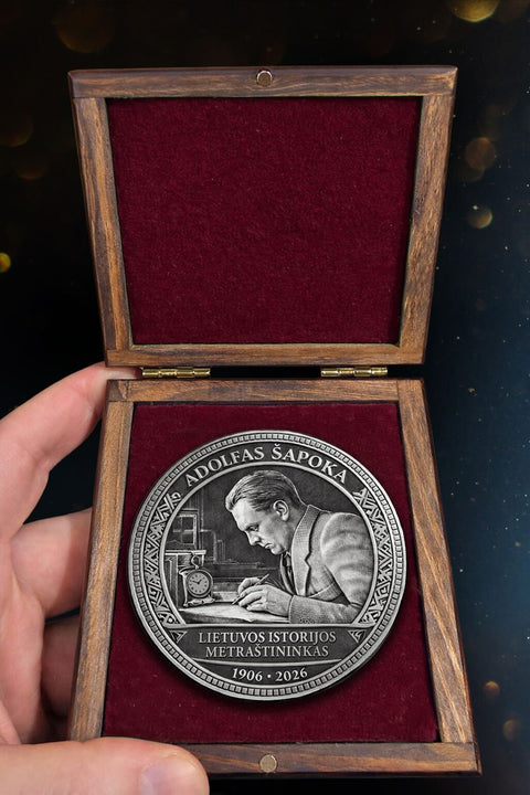 Adolfas Šapoka – 120 metų nuo gimimo – Kolekcinis medalis | Lietuvos Atminties Kolekcija Nr. I - OBUOLYS