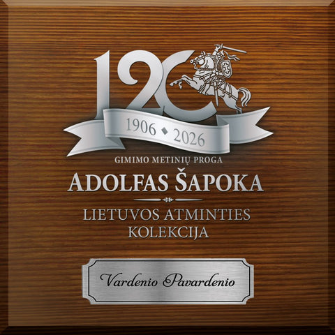 Adolfas Šapoka – 120 metų nuo gimimo – Kolekcinis medalis | Lietuvos Atminties Kolekcija Nr. I - OBUOLYS