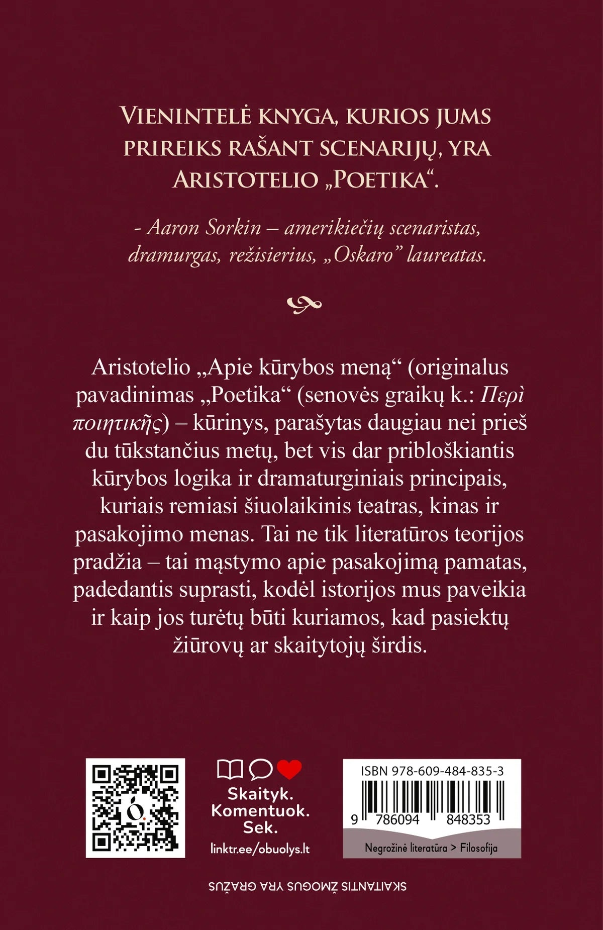 APIE KŪRYBOS MENĄ: kodėl pasakojimai mus veikia ir kaip jie turi būti kuriami - OBUOLYS