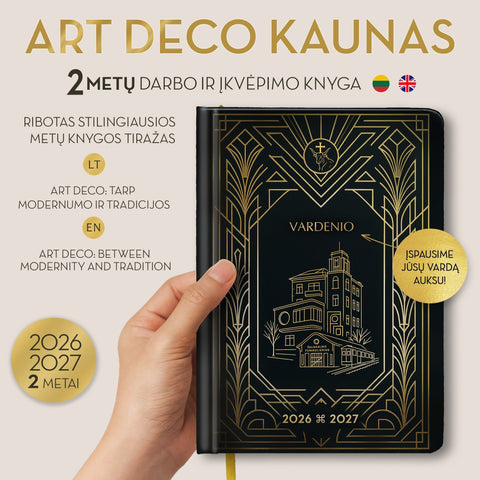 ART DECO: tarp modernumo ir tradicijos – 2 metų darbo ir įkvėpimo knyga + galimybė personalizuoti - OBUOLYS