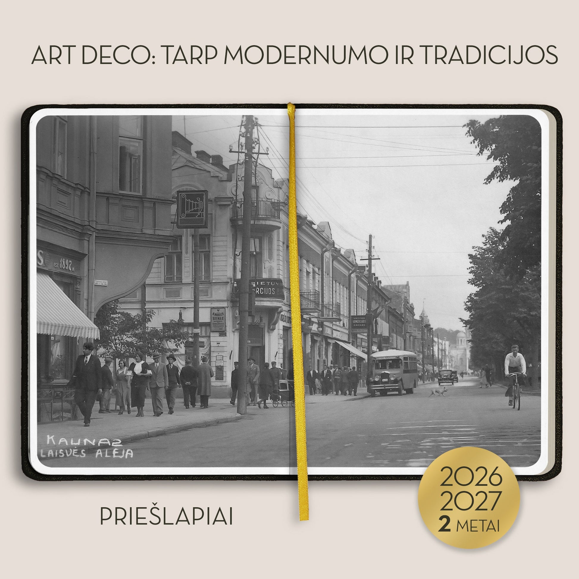 ART DECO: tarp modernumo ir tradicijos – 2 metų darbo ir įkvėpimo knyga + galimybė personalizuoti - OBUOLYS