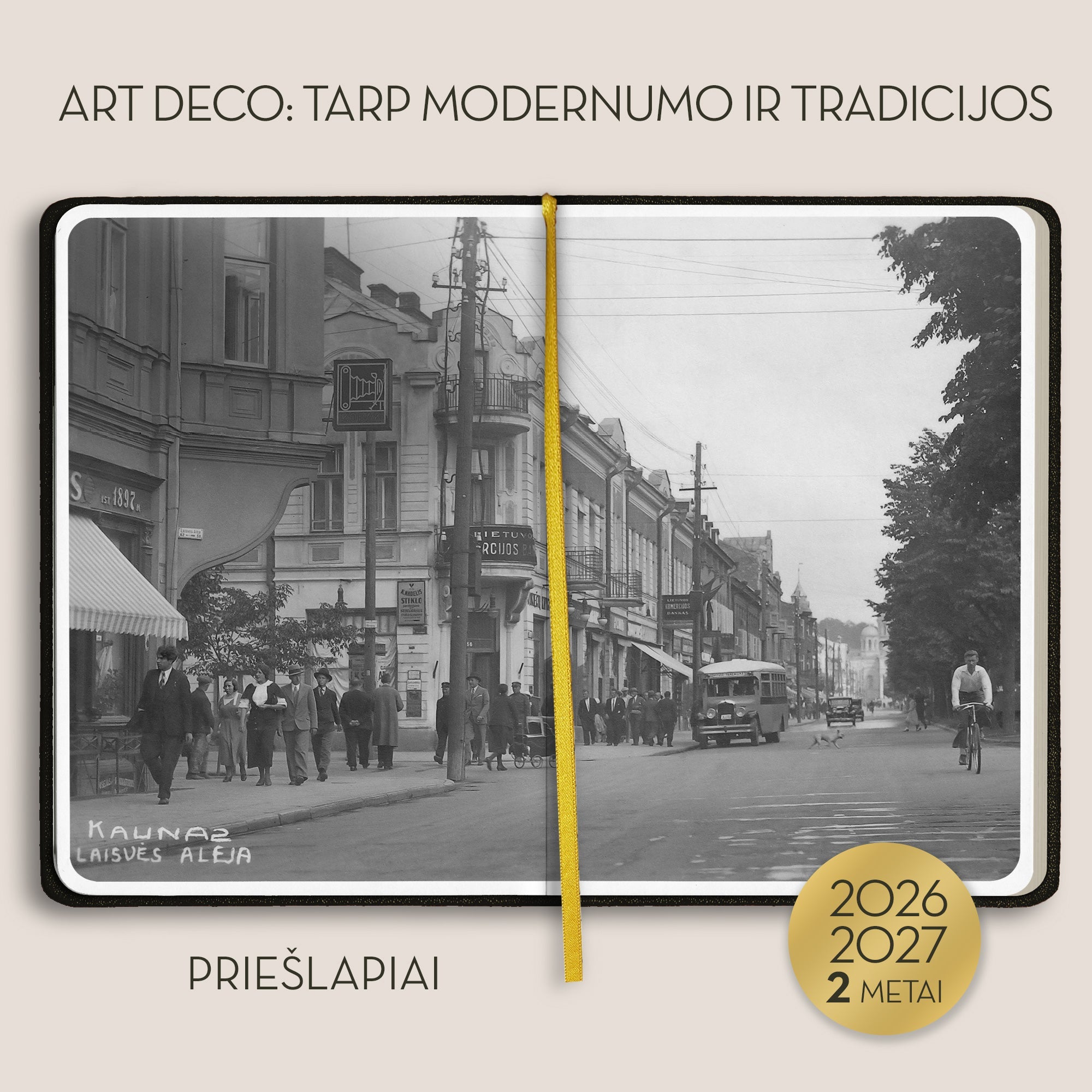 ART DECO: tarp modernumo ir tradicijos – 2 metų darbo ir įkvėpimo knyga + galimybė personalizuoti - OBUOLYS