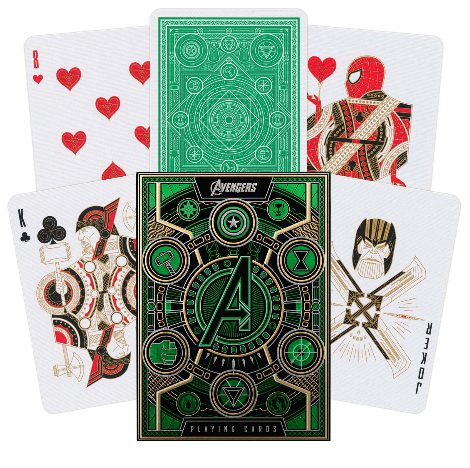 Avengers Green Edition The Infinity Saga Theory11 žaidimo kortos - OBUOLYS