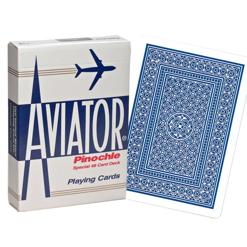 Aviator Pinochle Standard pokerio kortos (Mėlynos) - OBUOLYS
