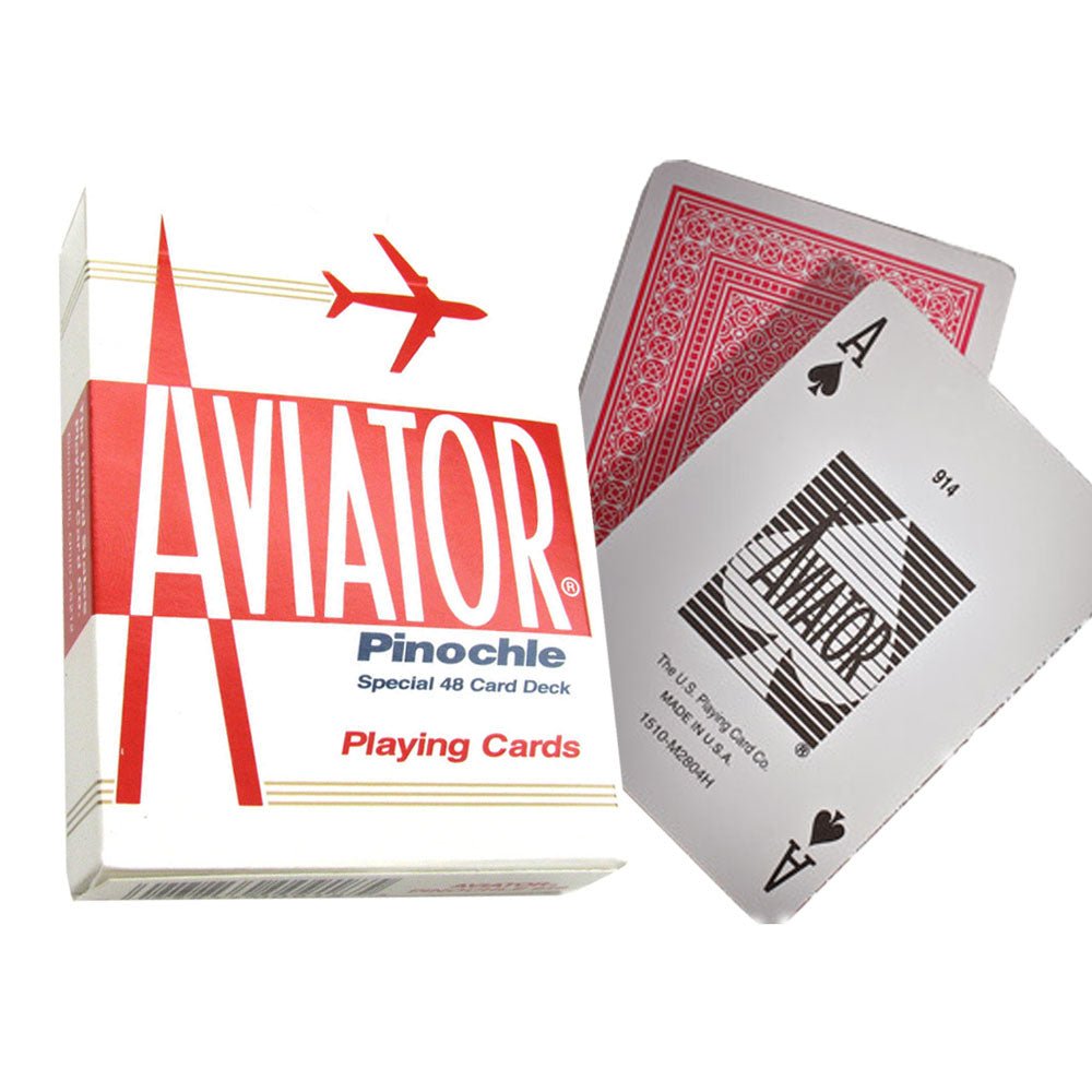Aviator Pinochle Standard pokerio kortos (Raudonos) - OBUOLYS