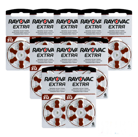 Rayovac Extra Advanced 312 baterijos klausos aparatams 60 vnt.