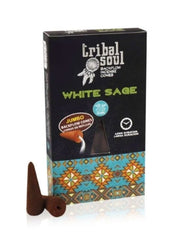 Baltasis šalavijas – Tribal Soul Backflow Incense kūginiai smilkalai Hari Darshan - OBUOLYS