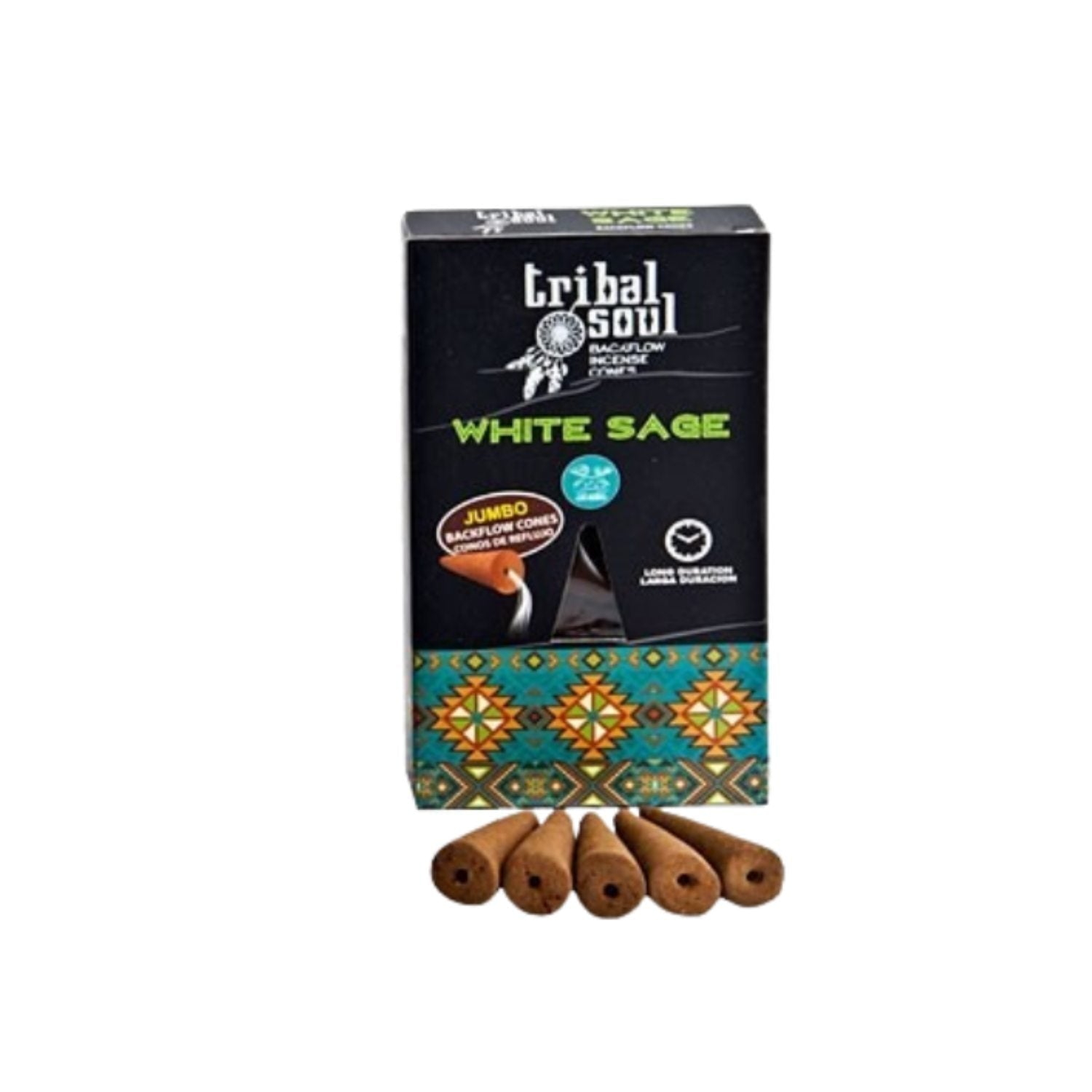Baltasis šalavijas – Tribal Soul Backflow Incense kūginiai smilkalai Hari Darshan - OBUOLYS