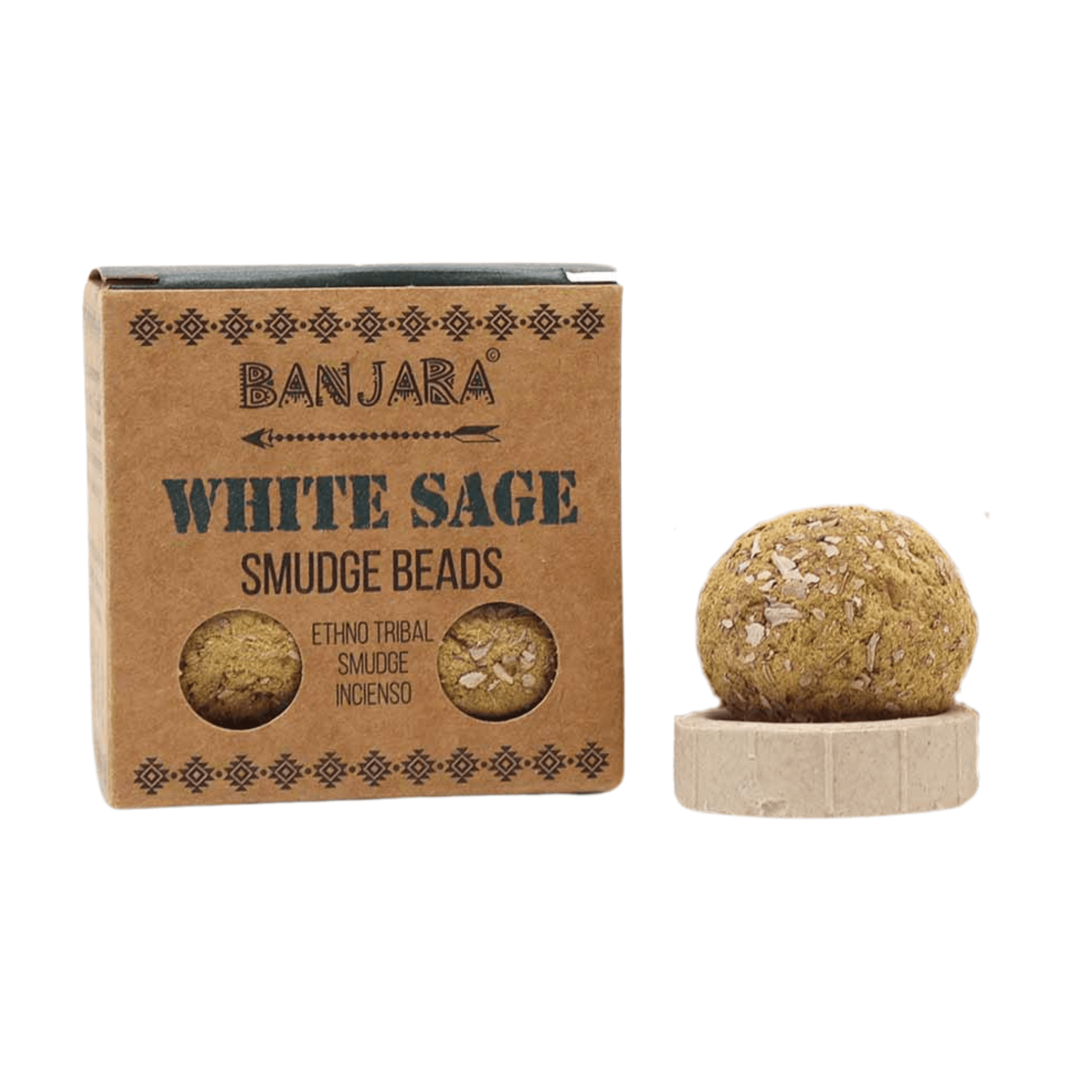 Banjara smilkalų karoliukai – White Sage - OBUOLYS