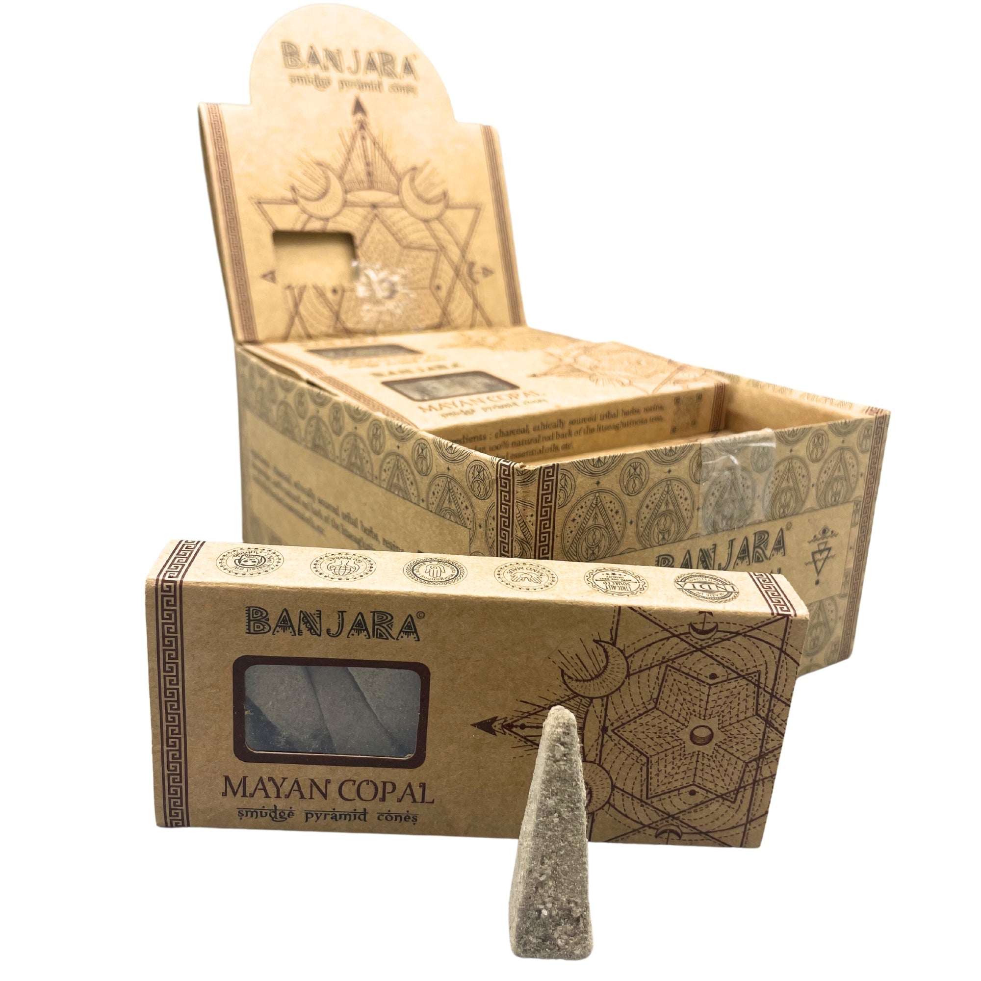 Banjara Smudge Piramidės formos kūgeliai smilkinimui - Mayan Copal - OBUOLYS