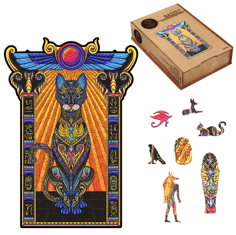 Bastet Dėlionė Iš Medžio XL Dydis (600 detalių) Fantasy Puzzles - OBUOLYS