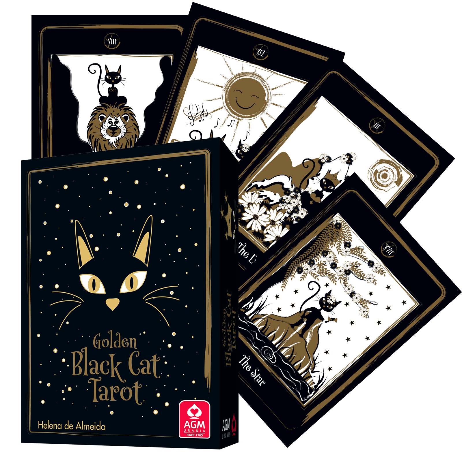 GOLDEN BLACK CAT TAROT: elegantiška ir paslaptinga juodųjų kačių taro kaladė