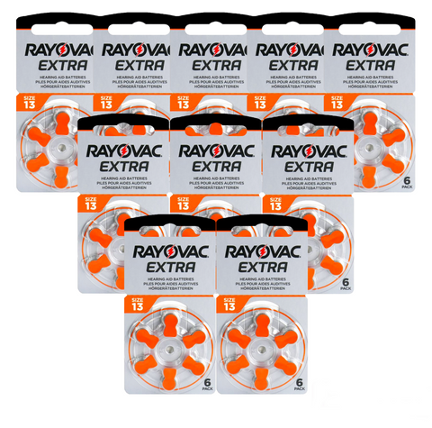 Rayovac Extra Advanced 13 baterijos klausos aparatams 60 vnt.