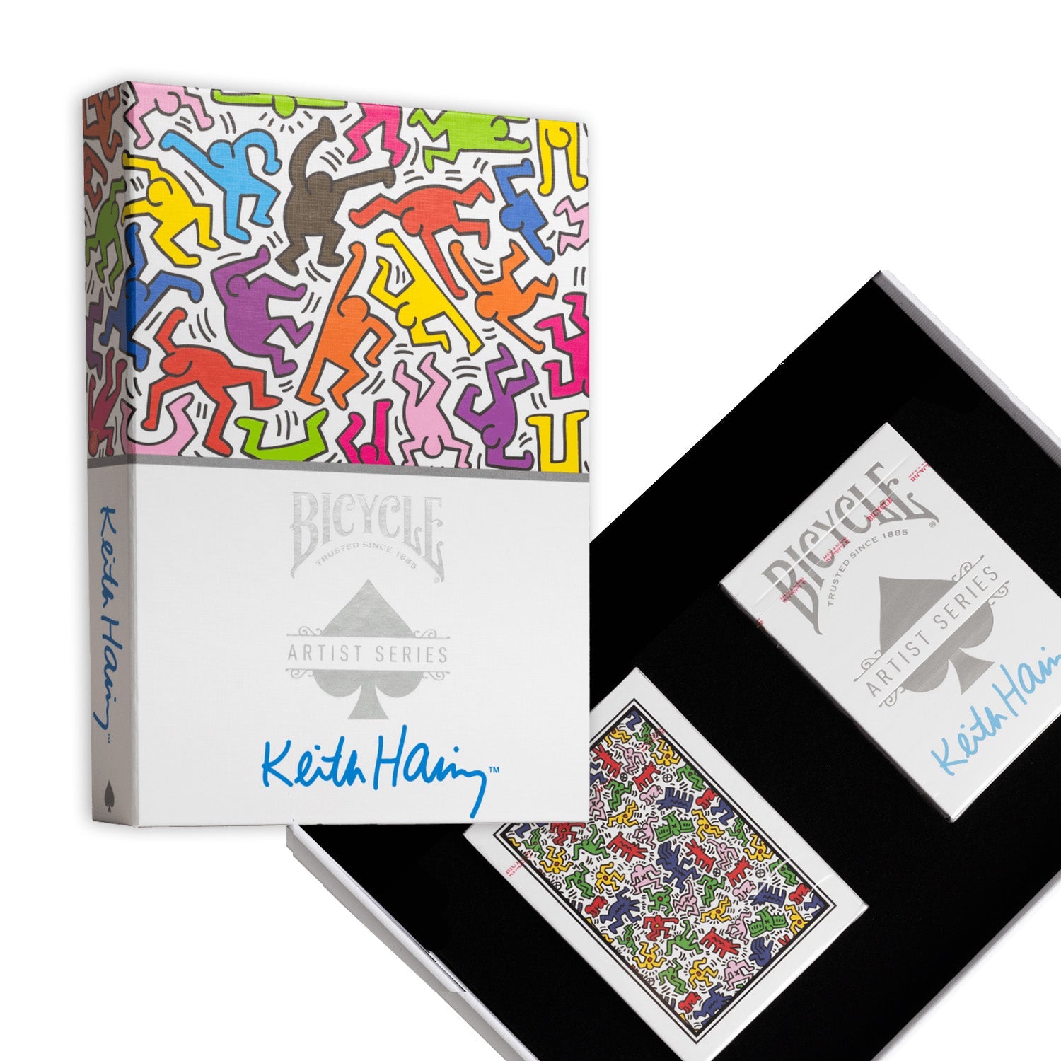 Bicycle Artist Series: Keith Haring Žaidimo kortų rinkinys dėžutėje Bicycle - OBUOLYS