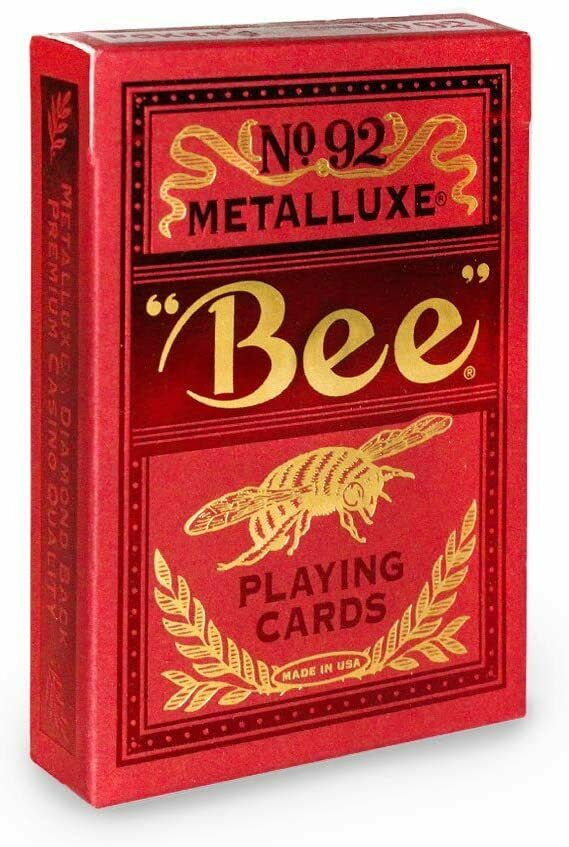 Bicycle Bee Metalluxe Red No92 žaidimo kortos - OBUOLYS