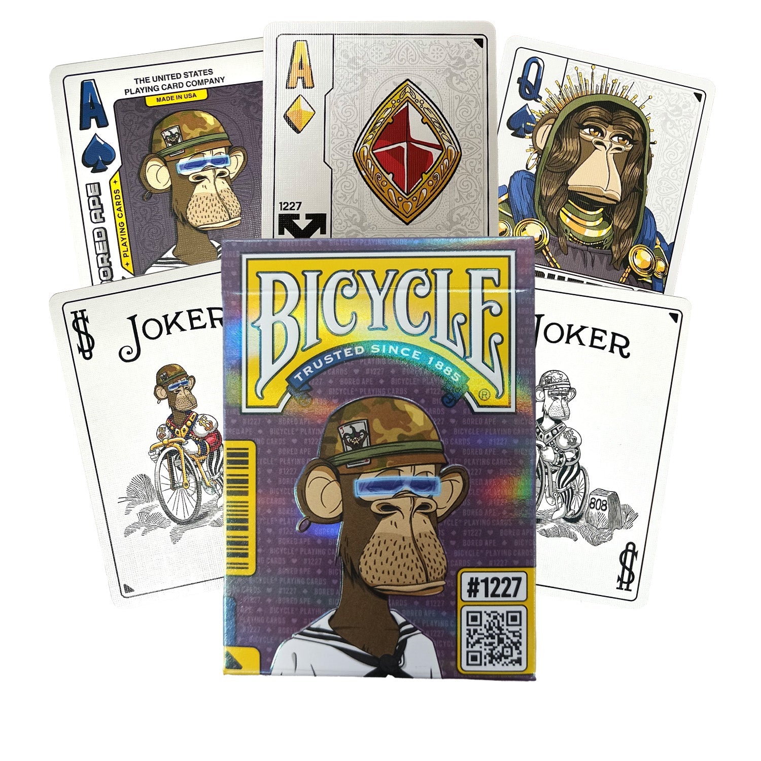 Bicycle Bored Ape #1227 žaidimo kortos - OBUOLYS