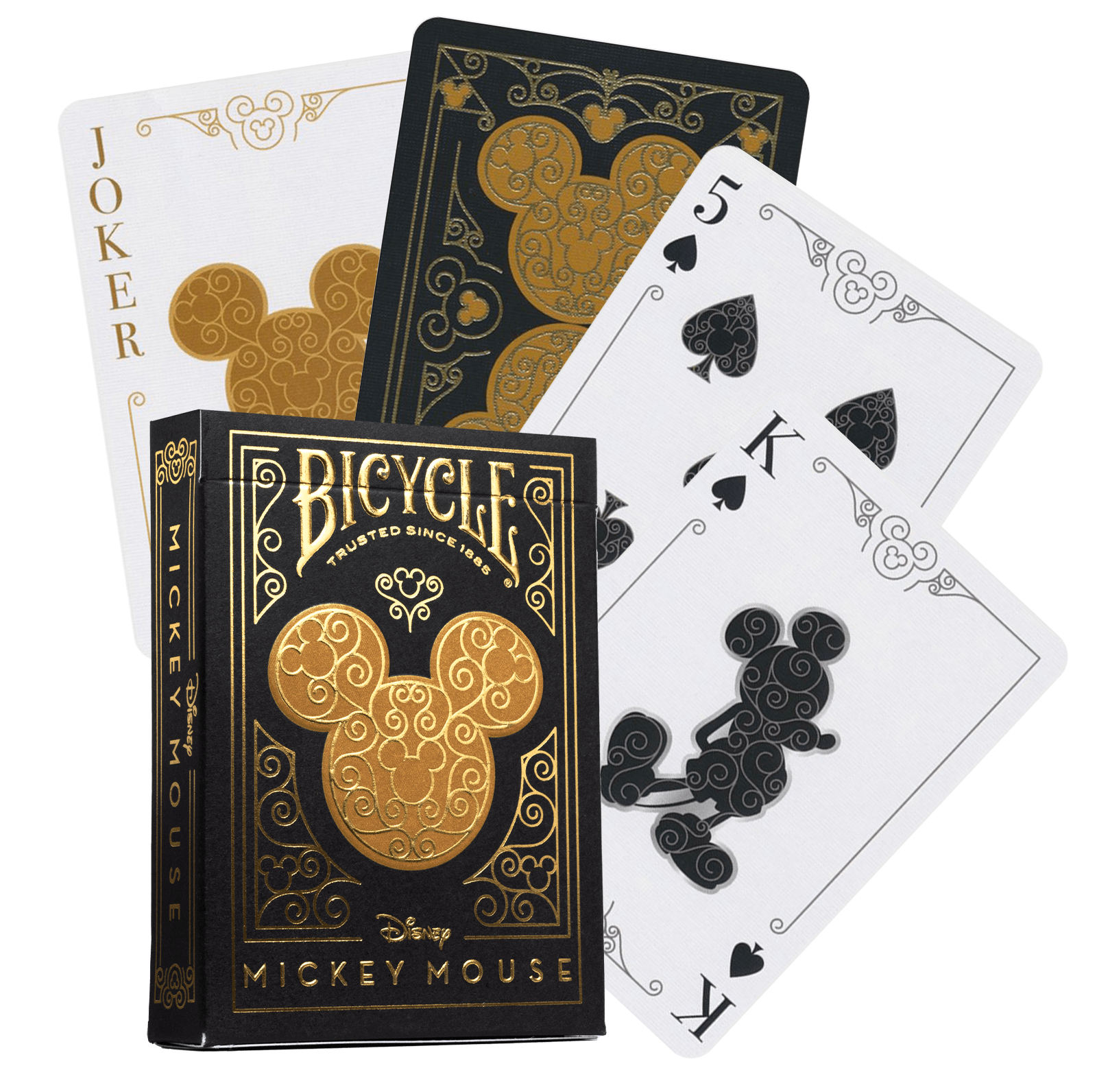 Bicycle Disney Mickey Mouse kortos (juodos ir auksinės) - OBUOLYS