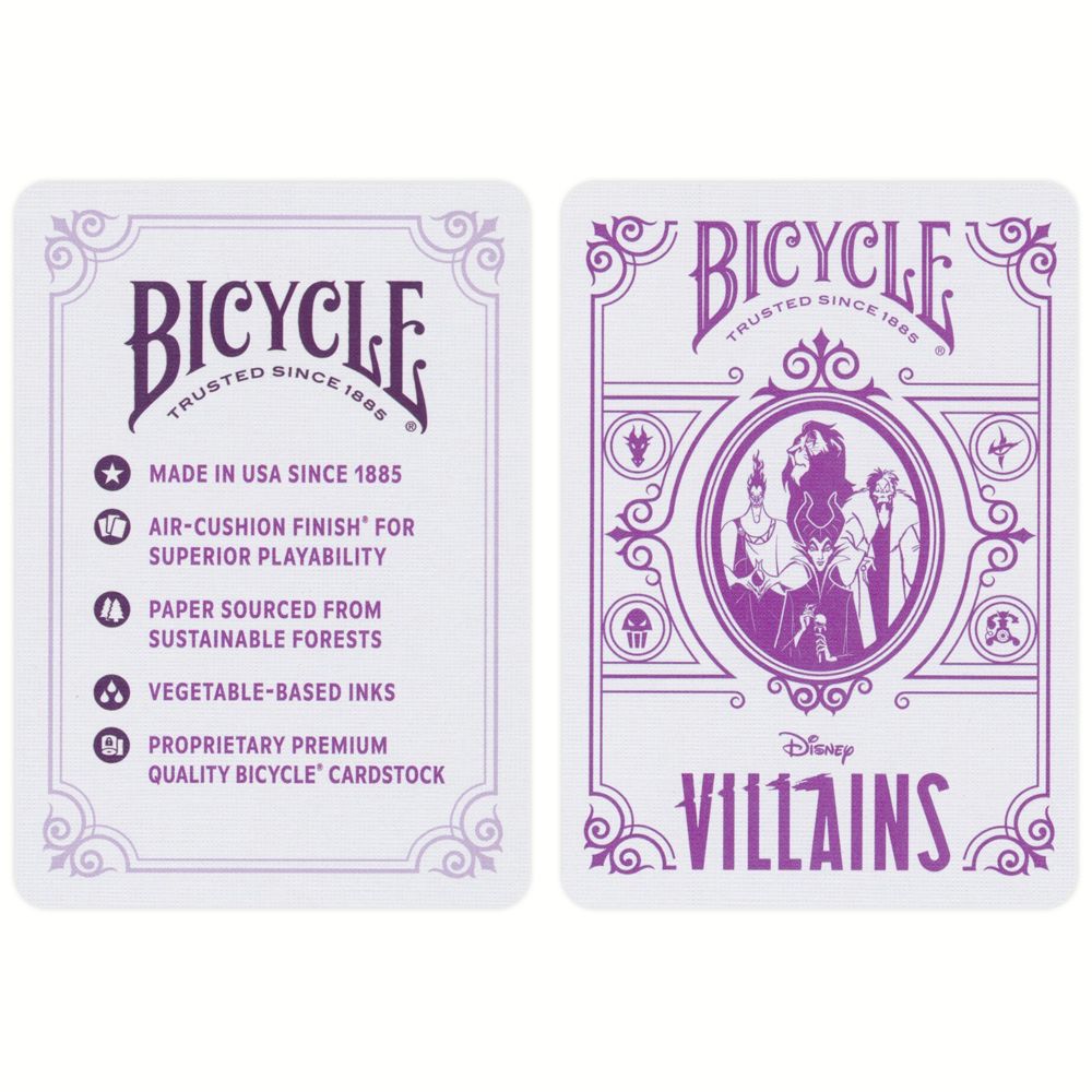 Bicycle Disney Villains žaidimo kortos (violetinės) - OBUOLYS