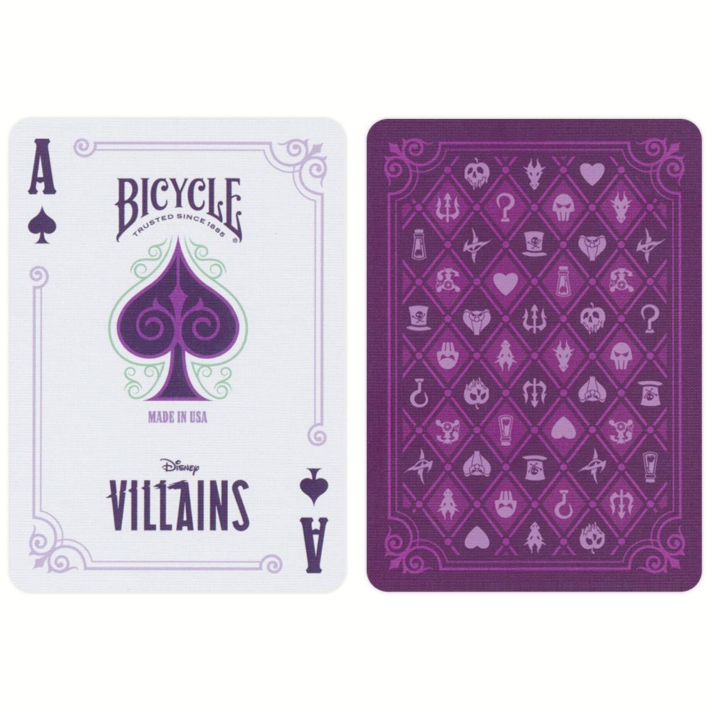 Bicycle Disney Villains žaidimo kortos (violetinės) - OBUOLYS