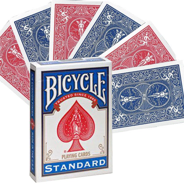 Bicycle Double Back Raudona Mėlyna kortos - OBUOLYS