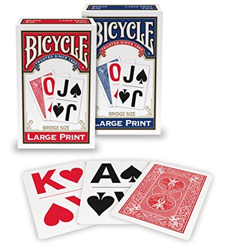 Bicycle Large Print kortos (Raudonos) - OBUOLYS