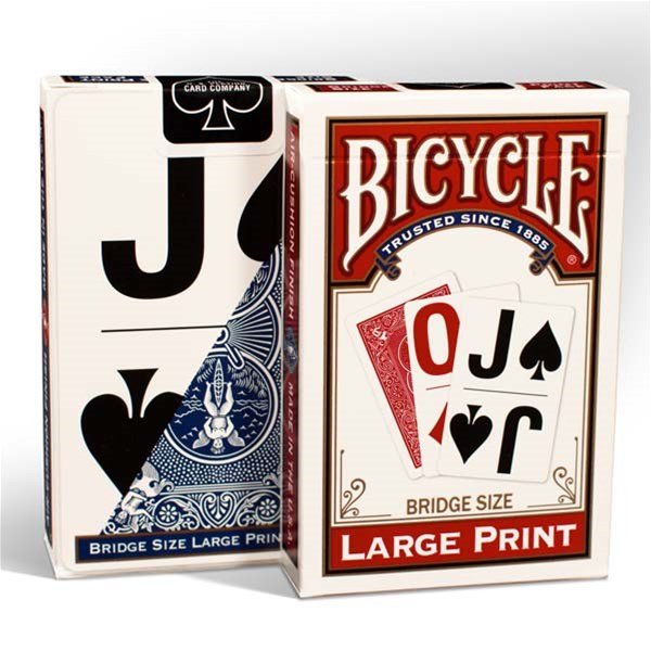 Bicycle Large Print kortos (Raudonos) - OBUOLYS