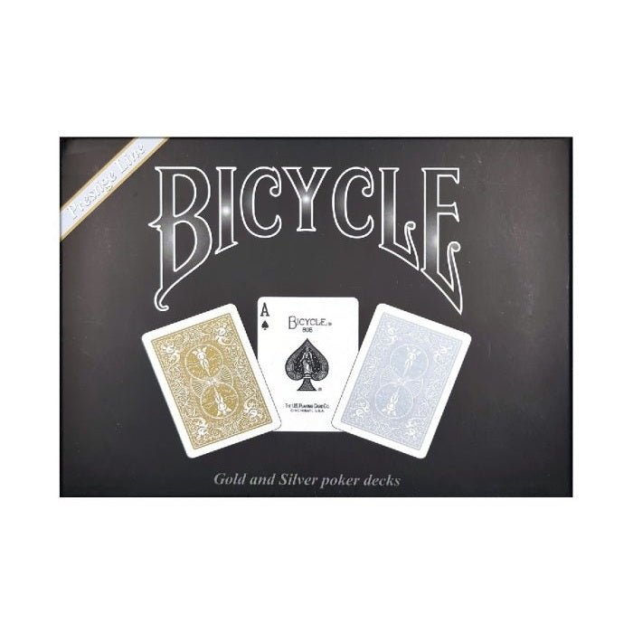 Bicycle Prestige Line Rider Back 2 pokerio kaladžių rinkinys (aukso ir sidabro sp.) - OBUOLYS