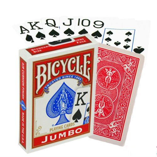 Bicycle Rider Jumbo pokerio kortos (Raudonos) - OBUOLYS
