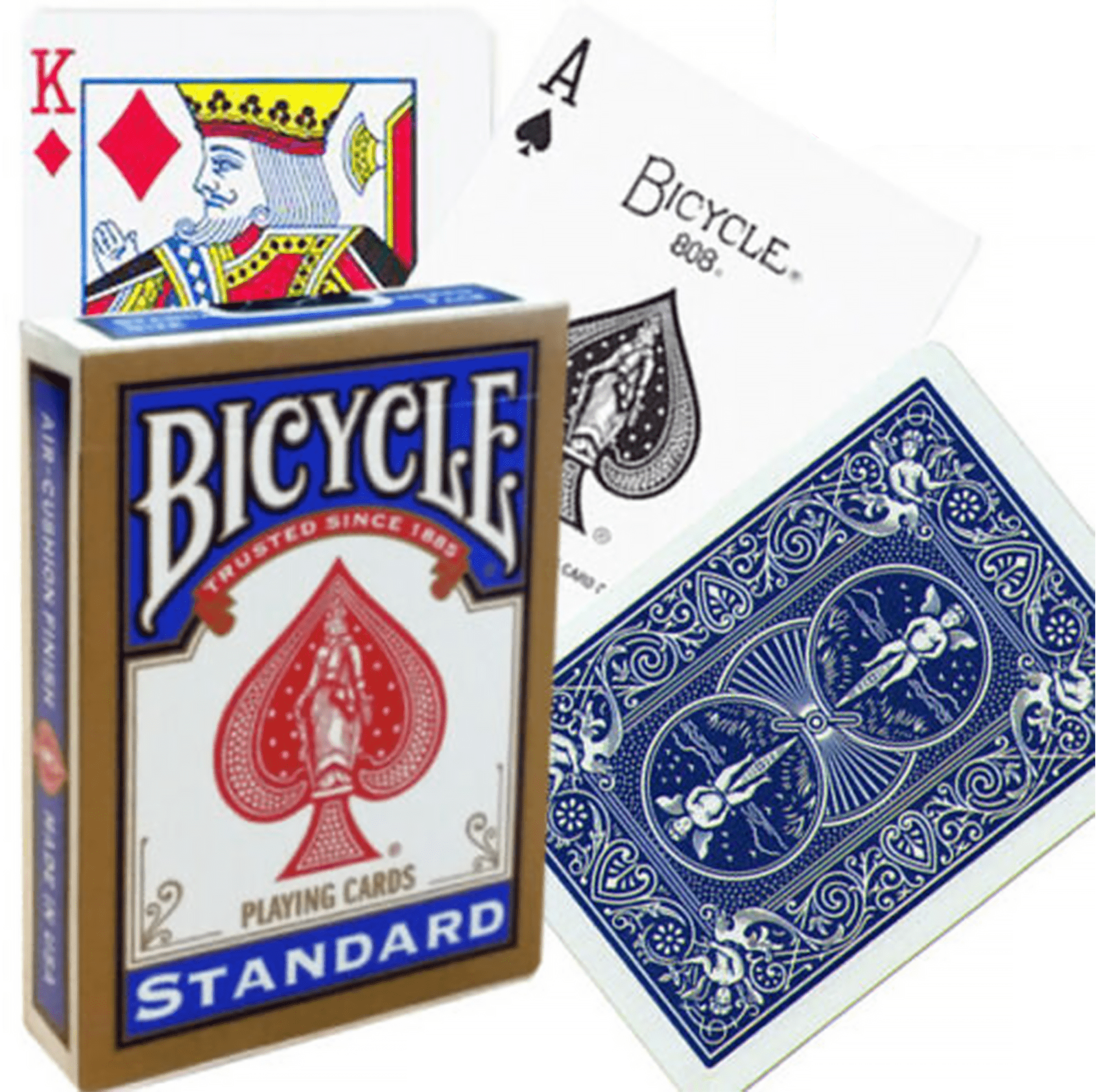 Bicycle Rider Standard pokerio kortos auksiniu apvadu (Mėlynos) - OBUOLYS