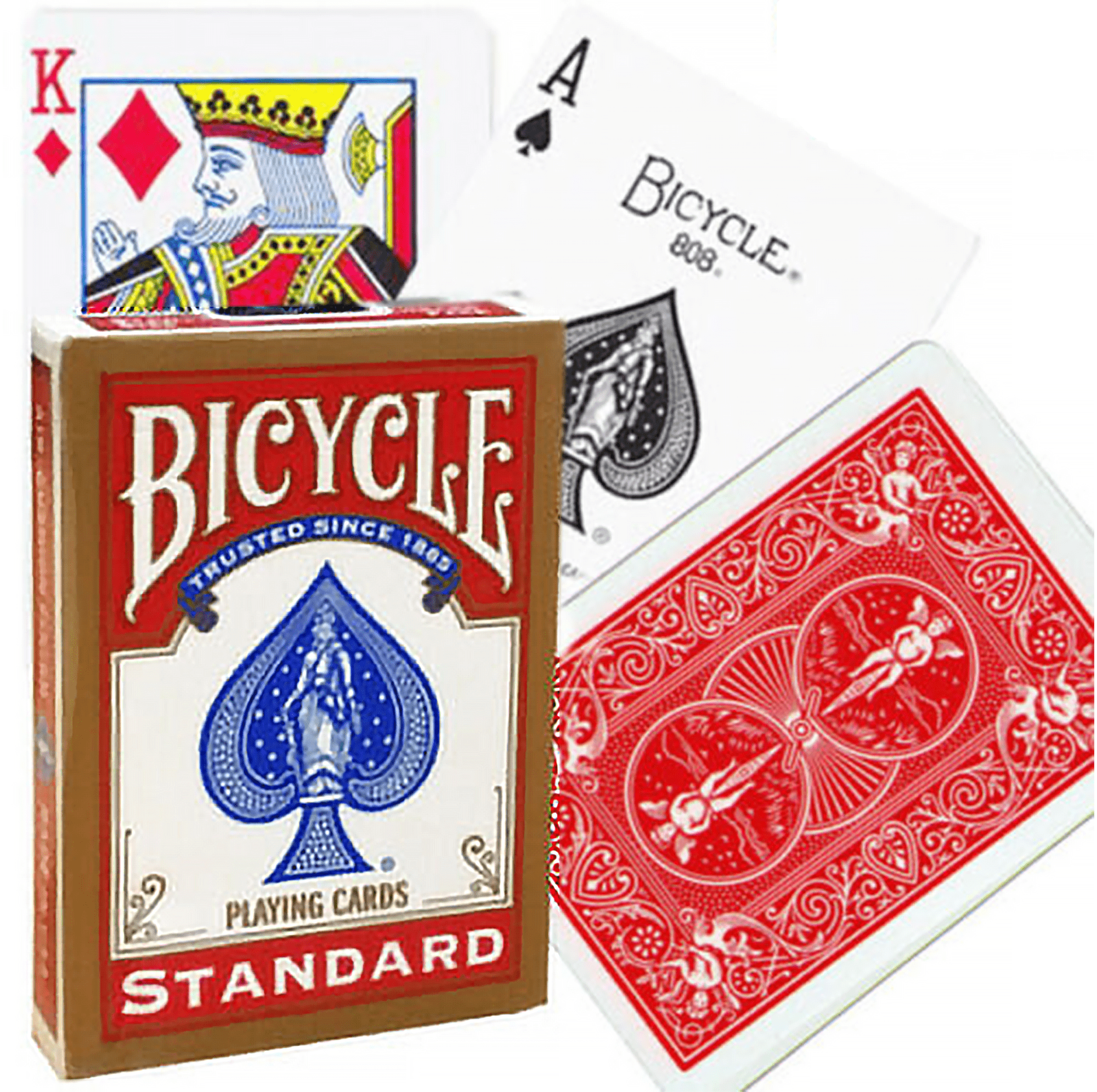 Bicycle Rider Standard pokerio kortos auksiniu apvadu (Raudonos) - OBUOLYS