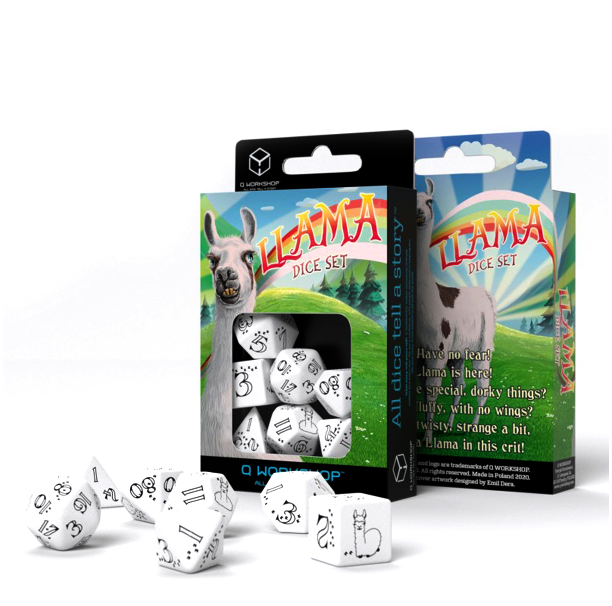 Bright Llama kauliukų rinkinys balti ir juodi - OBUOLYS