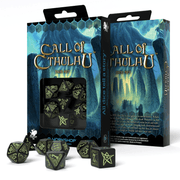 Call Of Cthulhu kauliukų rinkinys juodos ir fluorescencinės spalvos - OBUOLYS