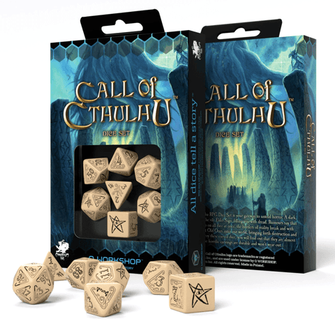Call Of Cthulhu kauliukų rinkinys smėlio ir juodos spalvos - OBUOLYS