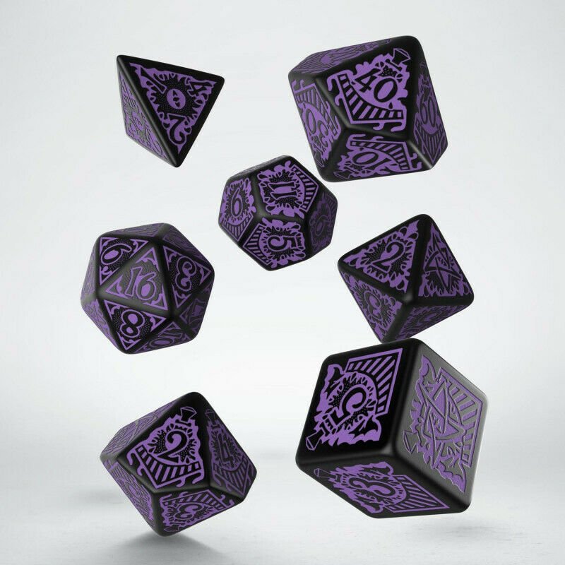 Call Of Cthulhu Orient Express kauliukų rinkinys juodos ir violetinės spalvos - OBUOLYS