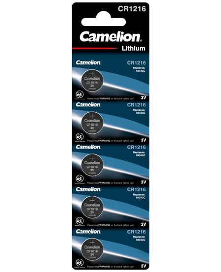 Camelion CR1216 5BL ličio baterija, moneta, 5 vnt. - OBUOLYS